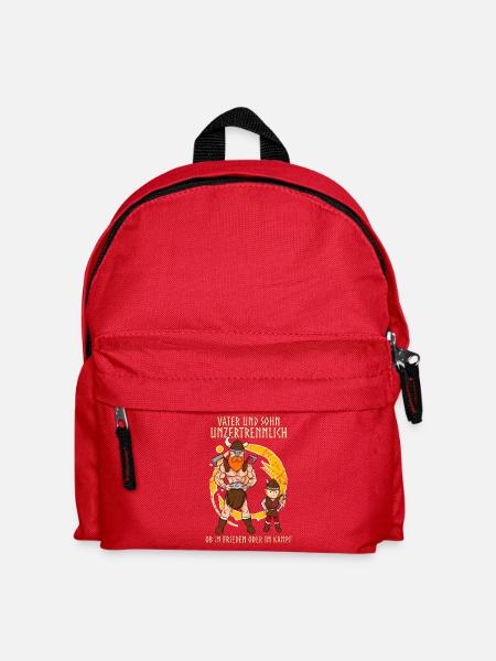 Vater Und Sohn Wikinger Papa Vatertag - Kinder Rucksack - Rot