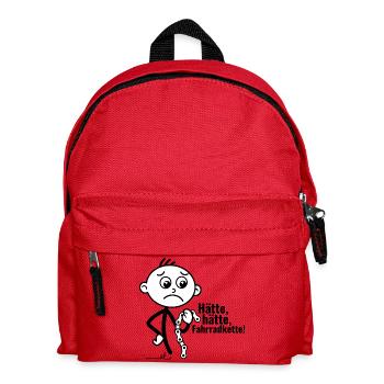 Strichel verlegen mit Fahrradkette: Hätte, hätte!! - Kinder Rucksack - Rot - Vorne