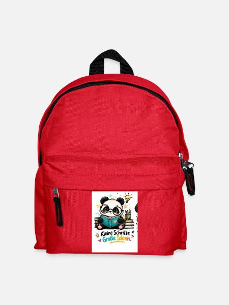 Kleine Schritte Große Ideen Panda - Kinder Rucksack - Rot