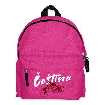 Tschechisches Oldtimer Motorrad - Kinder Rucksack - Fuchsia - Vorne