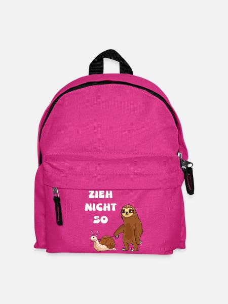 Zieh nicht so Schnecke und ein Faultier - Kinder Rucksack - Fuchsia