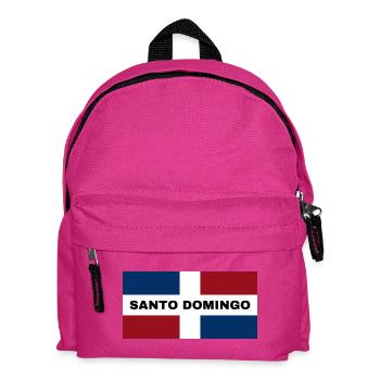 Santo Domingo Stadt in Dominikanische Republik Flagge - Kinder Rucksack - Fuchsia - Vorne