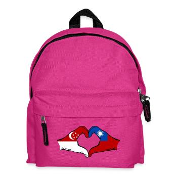 Singapore Taiwan Hands Heart Shape - Kids' Backpack - fuchsia - Front