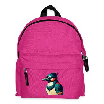 Blauhäher Zeichentrickfigur Buntes Haustier Tier - Kinder Rucksack - Fuchsia - Vorne