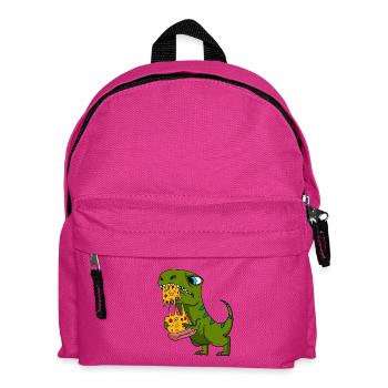 Dino Dinosaur Pizza Fast Food Eating Gift - Kids' Backpack - fuchsia - Front