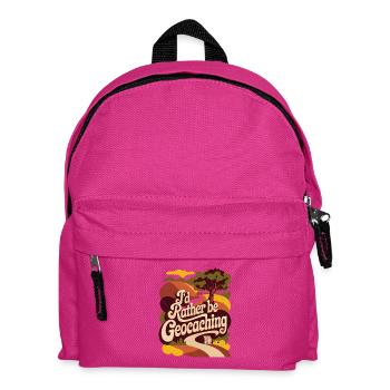 I'd Rather Be Geocaching - Kids' Backpack - fuchsia - Front