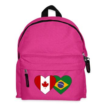 Canada Brazil Heart Flag - Kids' Backpack - fuchsia - Front