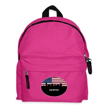 Memphis Tennessee USA Flagge Skyline Reise Souvenir - Kinder Rucksack - Fuchsia - Vorne