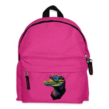 Krokodil Alligator Reptilien Kroko Liebe Krokodile - Kinder Rucksack - Fuchsia - Vorne