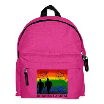 Möpse und Liebe - Eine unbeschwerte Zuneigung - Kinder Rucksack - Fuchsia - Vorne