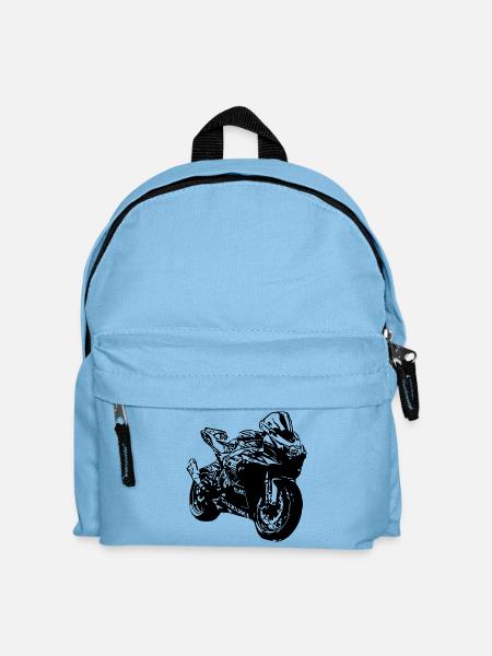 Rennmotorrad - Kinder Rucksack - Hellblau