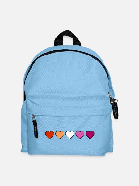 Lesbisch Lesbe Lesben Herzen - Kinder Rucksack - Hellblau
