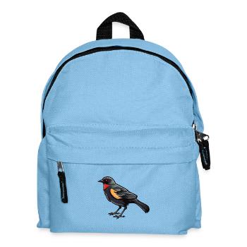 Rote geflügelte Amselkarikatur Kawaii-Illustration - Kinder Rucksack - Hellblau - Vorne