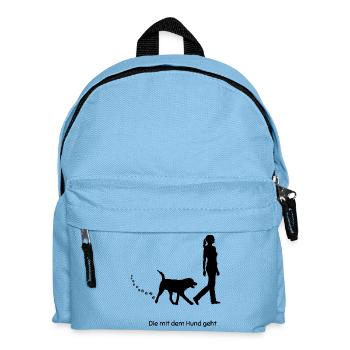 Who walks with the dog - Kids' Backpack - light blue - Front