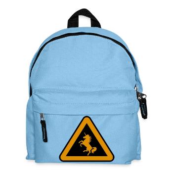 Achtung Einhorn, Gefahr - Kinder Rucksack - Hellblau - Vorne