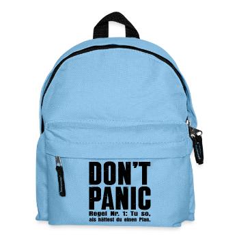 "DON'T PANIC" – The cult shirt - Kids' Backpack - light blue - Front