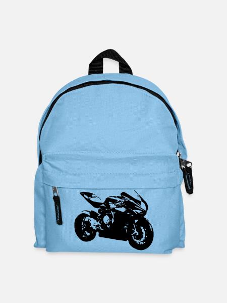 Motorrad - Kinder Rucksack - Hellblau