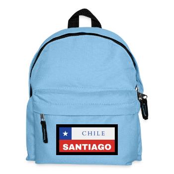 Santiago Stadt in chilenischer Flagge - Kinder Rucksack - Hellblau - Vorne
