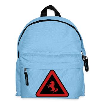 Achtung Einhorn, Gefahr - Kinder Rucksack - Hellblau - Vorne