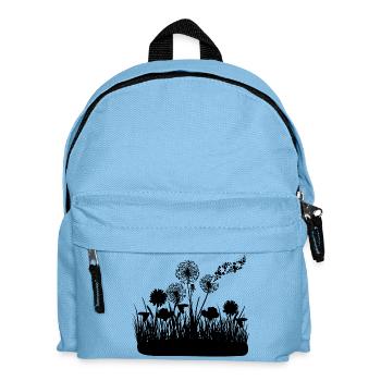 Butterfly Design Pust flowers meadow hearts - Kids' Backpack - light blue - Front