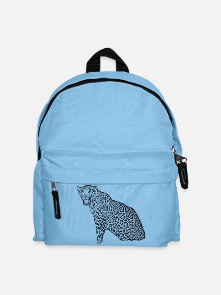 leopard schwarz - Kinder Rucksack - Hellblau