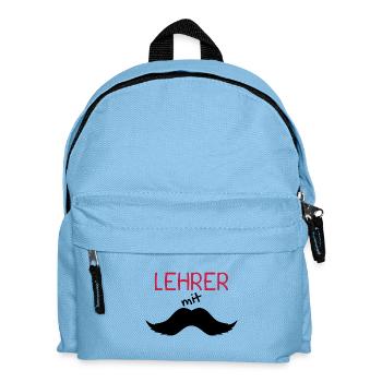 Lehrer mit Schnurrbart - Kinder Rucksack - Hellblau - Vorne