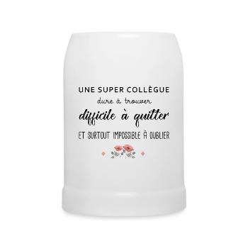Cadeau Collègue une super collègue cadeau retraite - Chope en céramique - blanc - Devant
