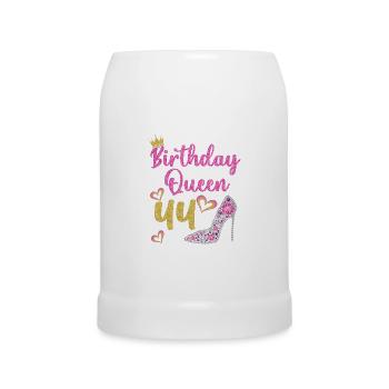 44.Geburtstag Königin 44 Jahre Vierundvierzig - Bierkrug - Weiß - Vorne