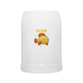 Blubb Goldfisch Süßer Fisch Aquarium Fischchen - Bierkrug - Weiß - Vorne