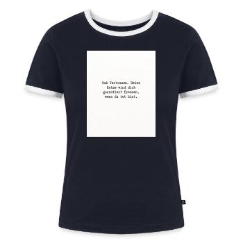 Hab Vertrauen - Frauen Kontrast-T-Shirt - Navy/Weiß  - Vorne - AI Model Female 172 light (172cm)