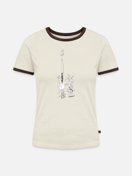 Asterix & Obelix Tchac! - Frauen Kontrast-T-Shirt - Off-White/Dunkelbraun