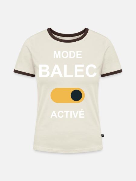 Balec-Modus aktiviert! Humor - Frauen Kontrast-T-Shirt - Off-White/Dunkelbraun