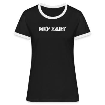 Mozart Wolfgang Amadeus - Frauen Kontrast-T-Shirt - Schwarz/Weiß - Vorne - Selfina (174cm)