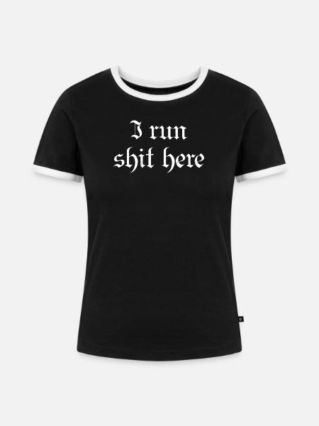 Streetwear - Frauen Kontrast-T-Shirt - Schwarz/Weiß