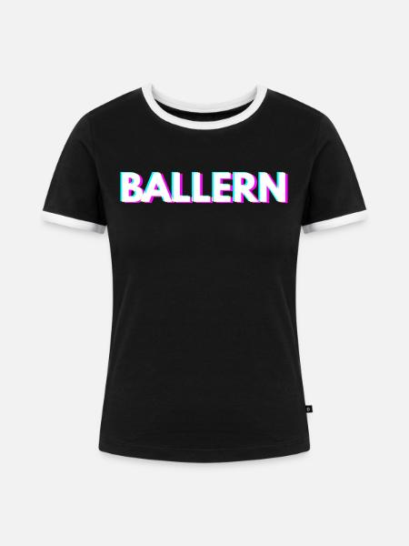 Ballern Techno Rave Raver - Frauen Kontrast-T-Shirt - Schwarz/Weiß