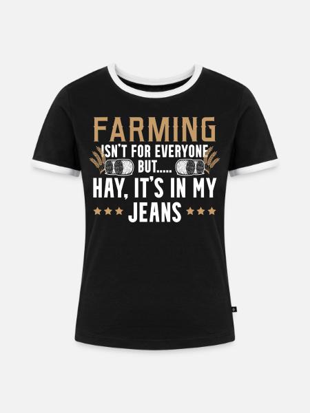 Sexy Bauernspruch - Frauen Kontrast-T-Shirt - Schwarz/Weiß