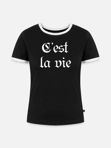 Streetwear - Frauen Kontrast-T-Shirt - Schwarz/Weiß