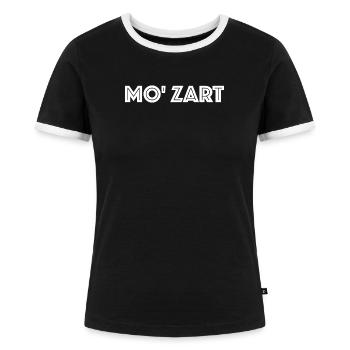 Mozart Wolfgang Amadeus - Frauen Kontrast-T-Shirt - Schwarz/Weiß - Vorne - Selfina (174cm)