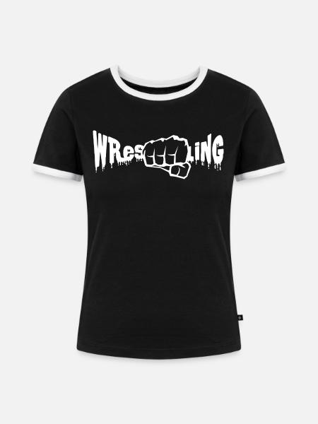 Wrestling - Frauen Kontrast-T-Shirt - Schwarz/Weiß