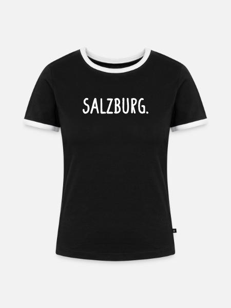 Salzburg Österreich - Frauen Kontrast-T-Shirt - Schwarz/Weiß