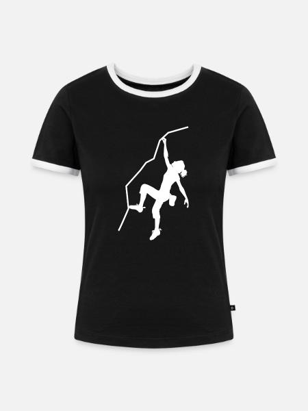 Kletterin - Frauen Kontrast-T-Shirt - Schwarz/Weiß