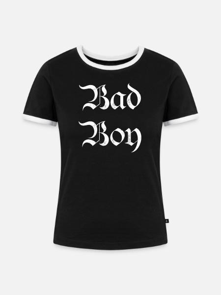 Streetwear - Frauen Kontrast-T-Shirt - Schwarz/Weiß