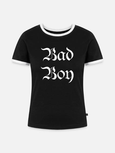 Streetwear - Frauen Kontrast-T-Shirt - Schwarz/Weiß
