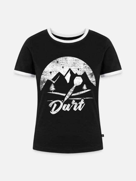 Kraftvoller Dartpfeil Volltreffer - Frauen Kontrast-T-Shirt - Schwarz/Weiß