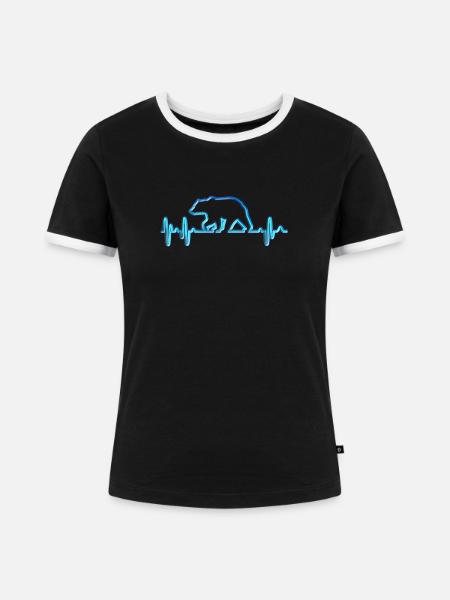 Bär - Frauen Kontrast-T-Shirt - 