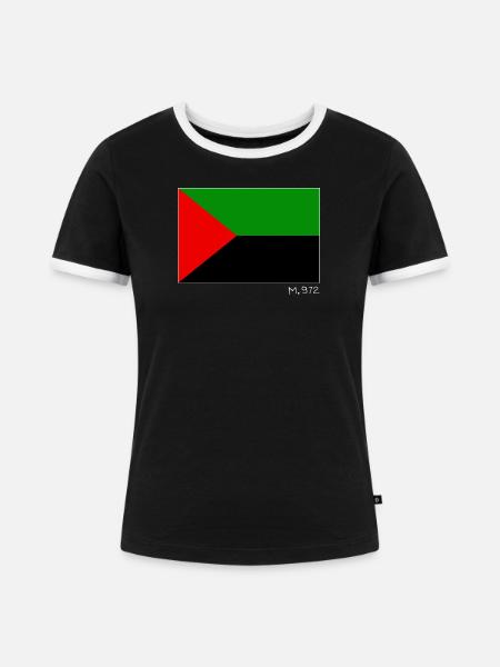 Flagge M.972 (weiß) - Frauen Kontrast-T-Shirt - Schwarz/Weiß