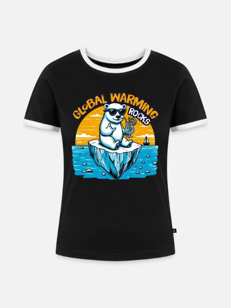 Global Warming Rocks - Frauen Kontrast-T-Shirt - 