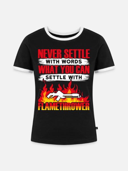 Flammenwerfer Lover Flammenwerfer Hot Burn - Frauen Kontrast-T-Shirt - Schwarz/Weiß