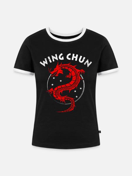 Wing Chun Geschenk - Frauen Kontrast-T-Shirt - Schwarz/Weiß
