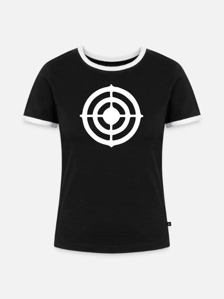 Zielscheibe Dart Bogenschießen Geschenk - Frauen Kontrast-T-Shirt - Schwarz/Weiß